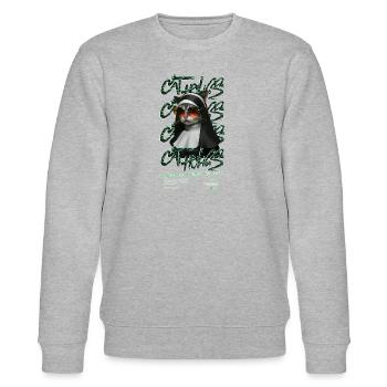 Cat-holics - Nature Vibes and Urban Style - Stanley/Stella Unisex Bio-Sweatshirt CHANGER  - Grau meliert - Vorne - Nik (191cm) & Marisol (170cm)