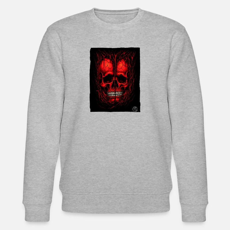 Deux crânes rouges - Sweat bio CHANGER Stanley/Stella Unisexe - gris chiné