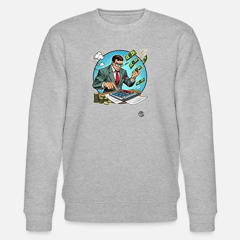 Superheld Buchhalter - Stanley/Stella Unisex Bio-Sweatshirt CHANGER  - Grau meliert