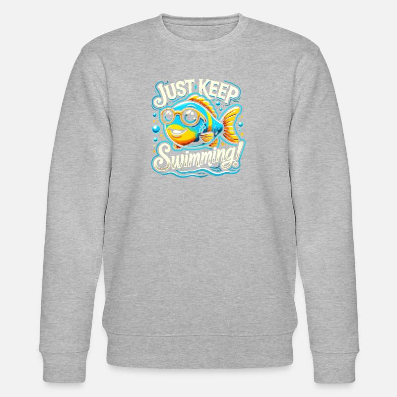 Einfach weiterschwimmen - Stanley/Stella Unisex Bio-Sweatshirt CHANGER  - Grau meliert