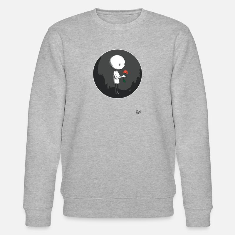 Kleiner Mann mit Blume - Stanley/Stella Unisex Bio-Sweatshirt CHANGER  - Grau meliert