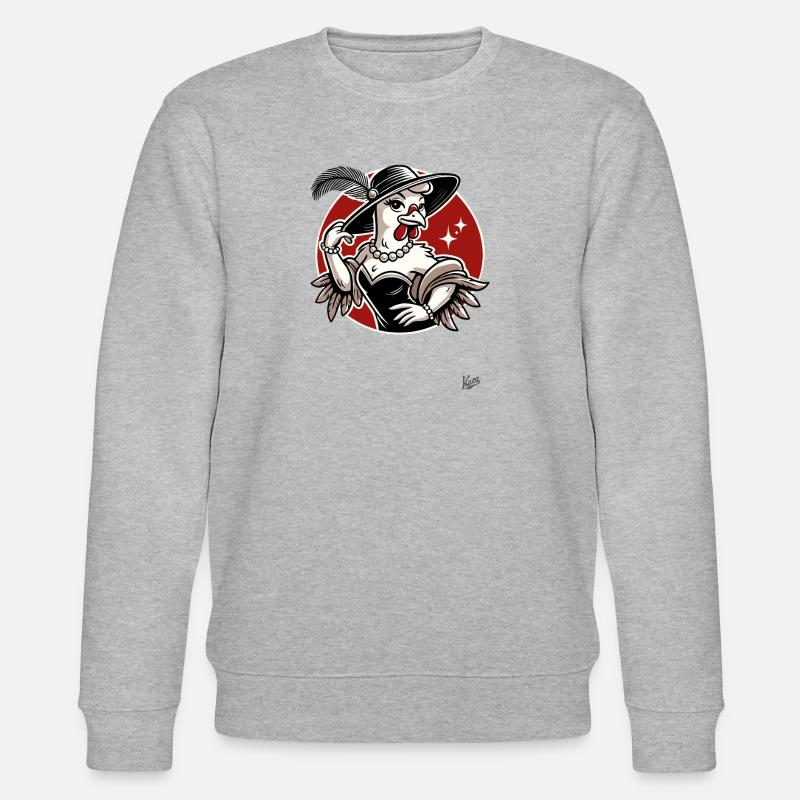 Feine Dame Huhn - Stanley/Stella Unisex Bio-Sweatshirt CHANGER  - Grau meliert