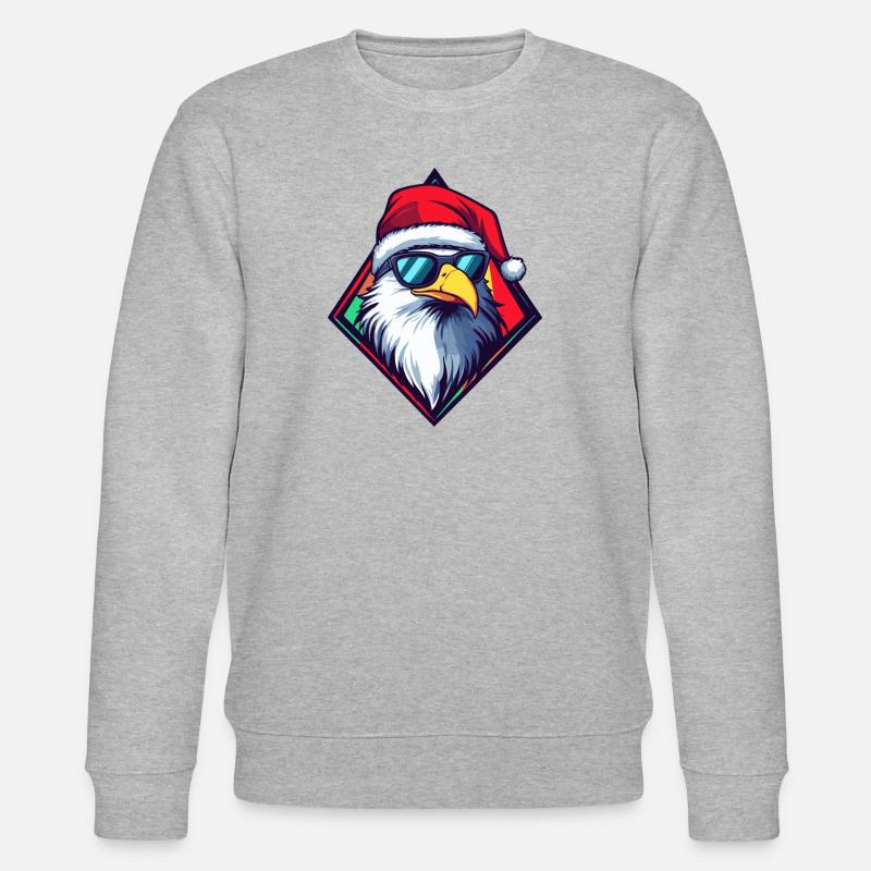 Eagle Christmas Cool - Stanley/Stella CHANGER Unisex Organic Sweatshirt - heather grey