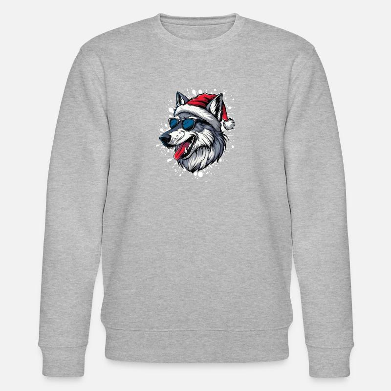 Loup Noël Drôle - Sweat bio CHANGER Stanley/Stella Unisexe - gris chiné
