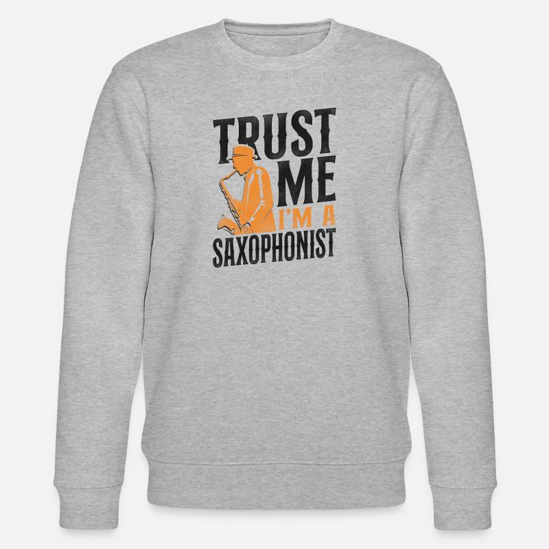 Saxophone Trust Me I'm A - Stanley/Stella Unisex Bio-Sweatshirt CHANGER  - Grau meliert
