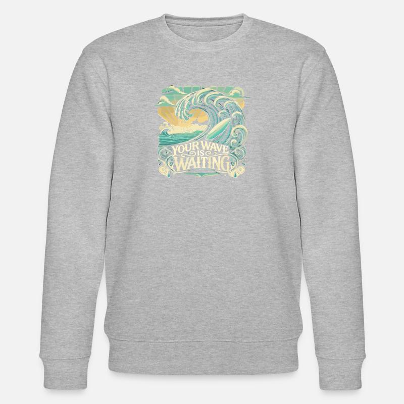 Deine Welle wartet - Stanley/Stella Unisex Bio-Sweatshirt CHANGER  - Grau meliert
