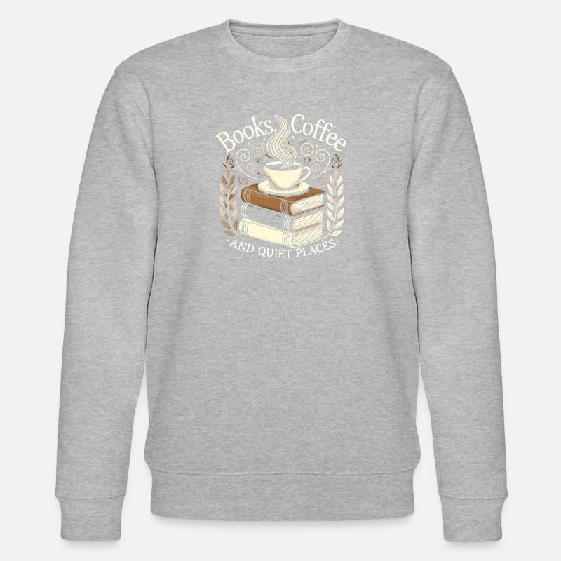 Bücher Kaffee und stille Örtchen - Stanley/Stella Unisex Bio-Sweatshirt CHANGER  - Grau meliert