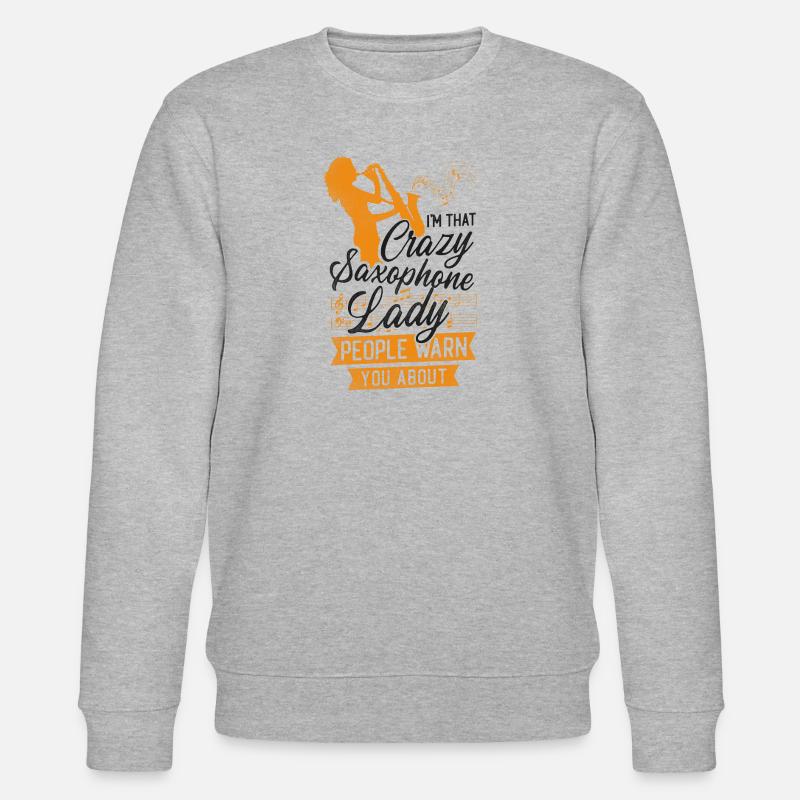 Saxophone I'm That Crazy Saxophone - Stanley/Stella Unisex Bio-Sweatshirt CHANGER  - Grau meliert