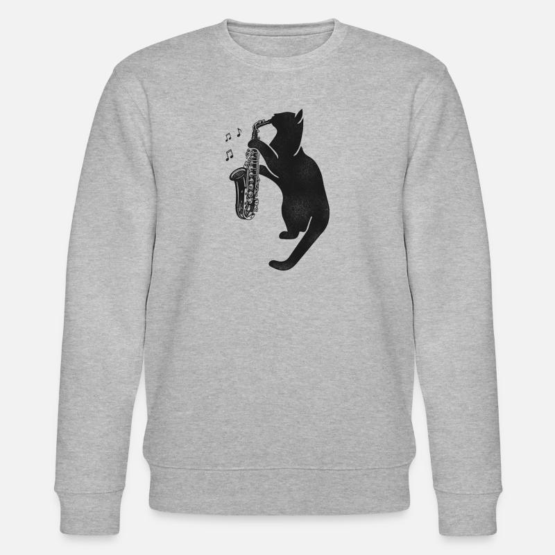 Saxophone Chat - Sweat bio CHANGER Stanley/Stella Unisexe - gris chiné