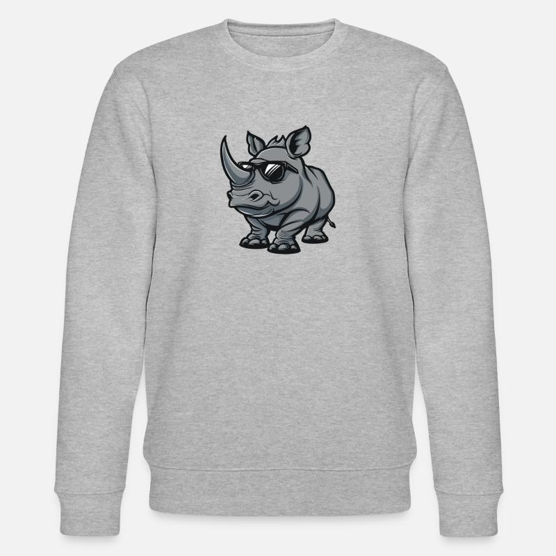 Rhino Cool Comic - Stanley/Stella CHANGER Unisex Organic Sweatshirt - heather grey