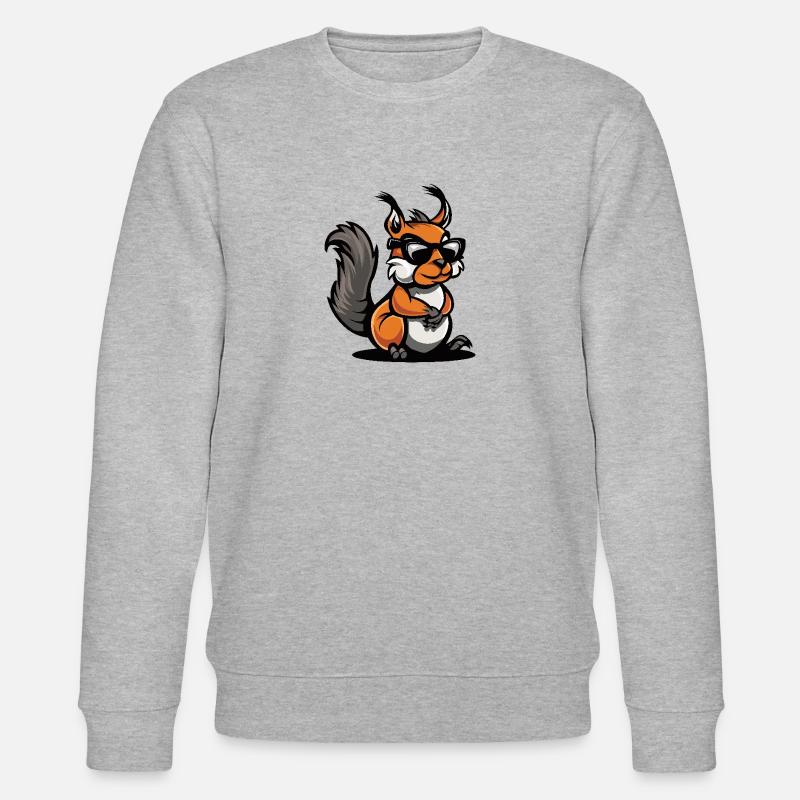 Eichhörnchen Cool Comic - Stanley/Stella Unisex Bio-Sweatshirt CHANGER  - Grau meliert