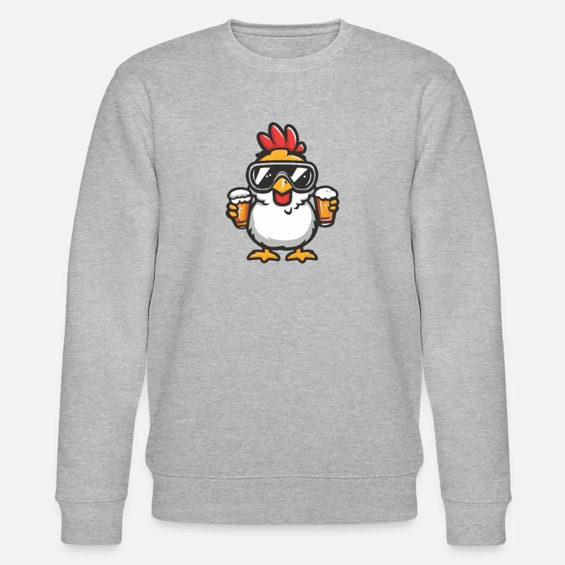 Poulet après-ski bière - Sweat bio CHANGER Stanley/Stella Unisexe - gris chiné