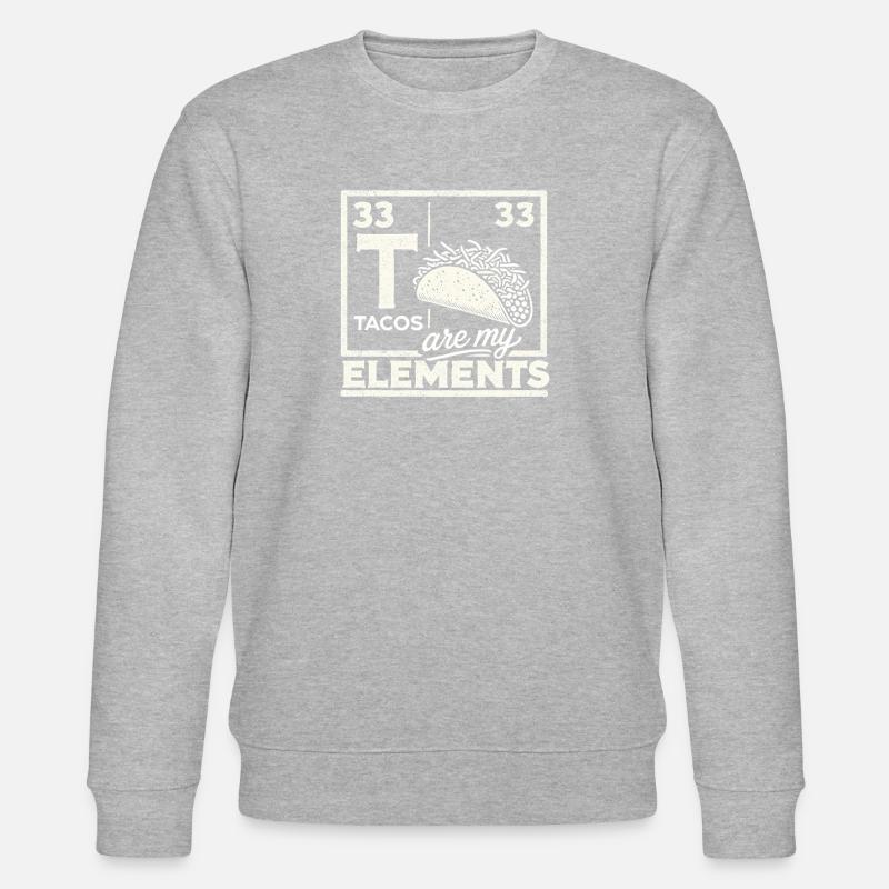 Tacos sind meine Elemente - Stanley/Stella Unisex Bio-Sweatshirt CHANGER  - Grau meliert