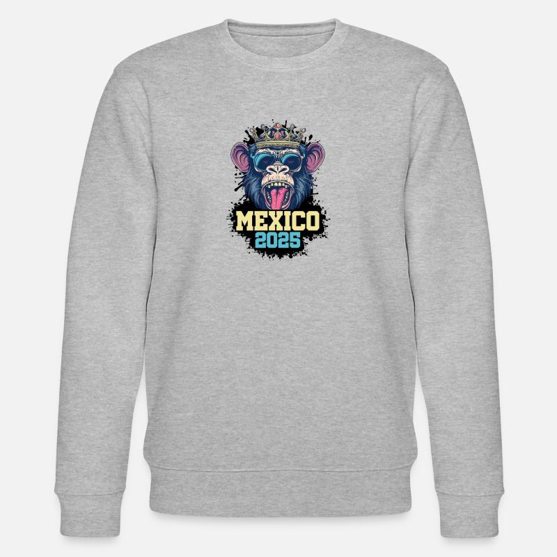 Mexiko 2025 Affe - Stanley/Stella Unisex Bio-Sweatshirt CHANGER  - Grau meliert