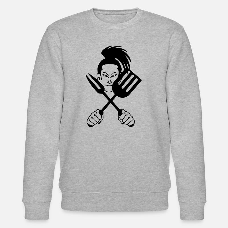 Japanese samurai cook - Stanley/Stella CHANGER Unisex Organic Sweatshirt - heather grey