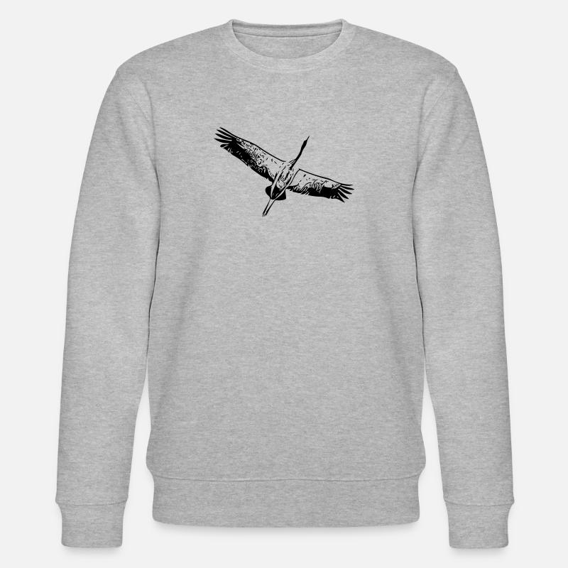 Reiher Vogel im Flug - Stanley/Stella Unisex Bio-Sweatshirt CHANGER  - Grau meliert