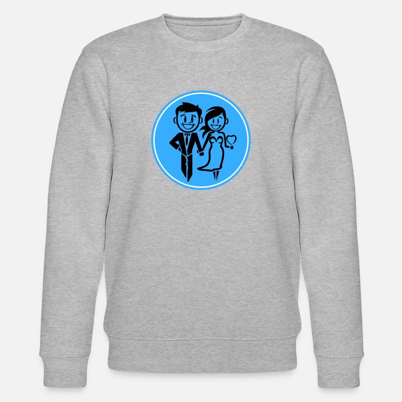 Jeunes mariés, Mariage, Mariée, Marié - Sweat bio CHANGER Stanley/Stella Unisexe - gris chiné