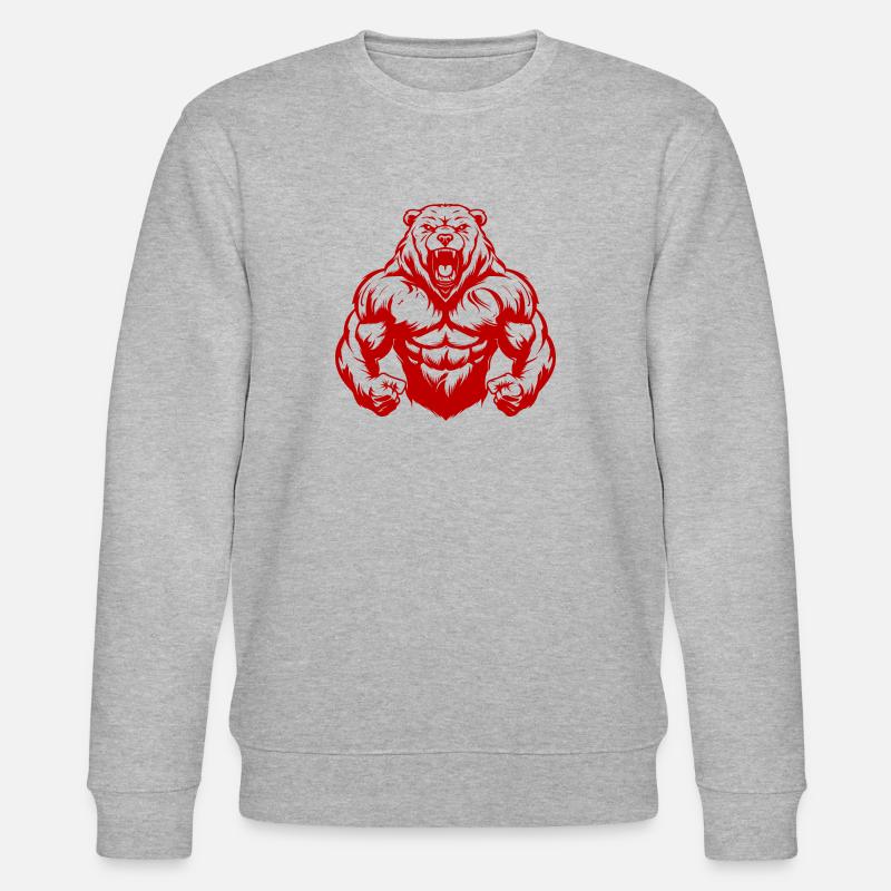 Muscles de l’ours grizzli musculation - Sweat bio CHANGER Stanley/Stella Unisexe - gris chiné