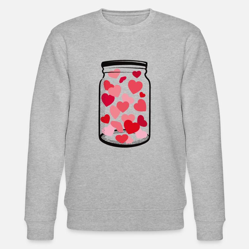 Cœurs dans un bocal - Sweat bio CHANGER Stanley/Stella Unisexe - gris chiné