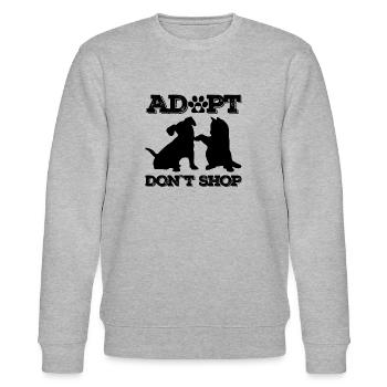Adopt don't shop - Stanley/Stella Unisex Bio-Sweatshirt CHANGER  - Grau meliert - Vorne - Nik (191cm) & Marisol (170cm)