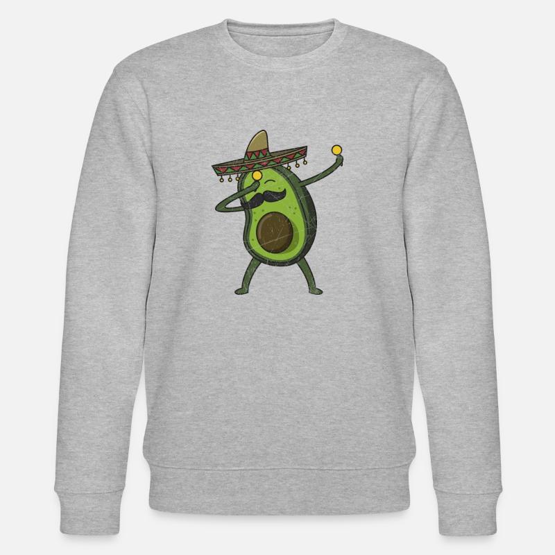 Avocado - Dab Pose - Dabbing - Gift - Stanley/Stella CHANGER Unisex Organic Sweatshirt - heather grey