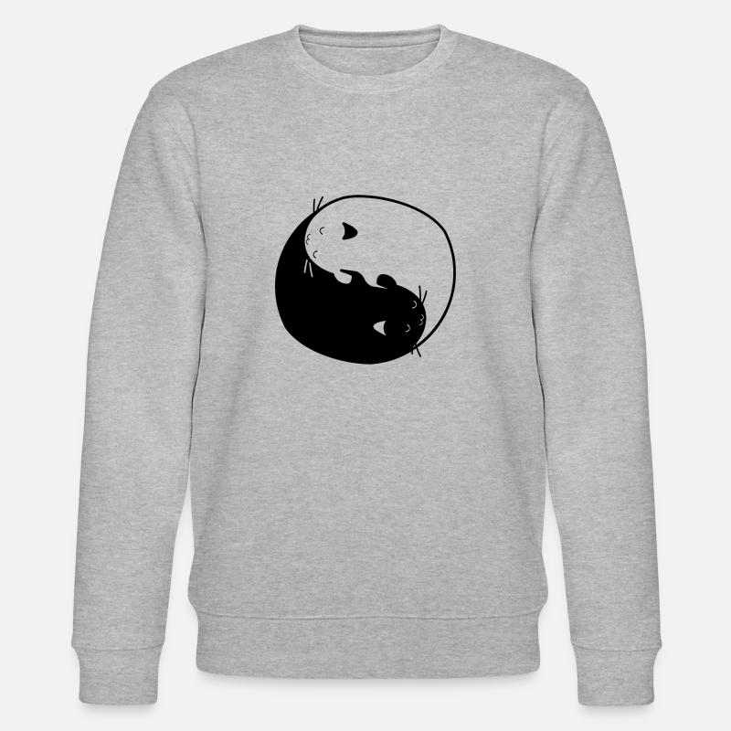 Katze yin yang - Stanley/Stella Unisex Bio-Sweatshirt CHANGER  - Grau meliert