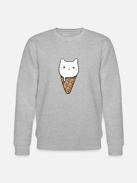 Cute Cat Ice Cream - Stanley/Stella CHANGER Unisex Organic Sweatshirt - heather grey