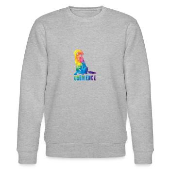 T-Shirt Retriever Obedience - Stanley/Stella Unisex Bio-Sweatshirt CHANGER  - Grau meliert - Vorne - Nik (191cm) & Marisol (170cm)