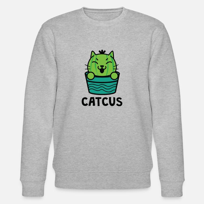 Awesome Catcus Tshirt - Stanley/Stella CHANGER Unisex Organic Sweatshirt - heather grey