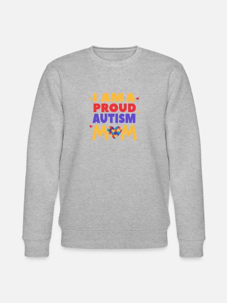Jeg er en stolt autismemor - Stanley/Stella økologisk unisex-sweatshirt CHANGER  - grå meleret