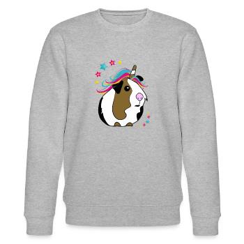 Einhorn Meerschweinchen - Stanley/Stella Unisex Bio-Sweatshirt CHANGER  - Grau meliert - Vorne - Nik (191cm) & Marisol (170cm)