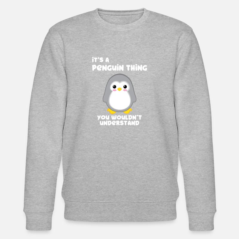 Pinguin - Pinguine - Pinguinmotiv - Pinguinfan - Stanley/Stella Unisex Bio-Sweatshirt CHANGER  - Grau meliert