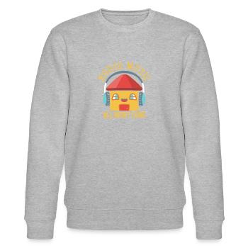 HOUSE MUSIC: House Music All Night Long - Stanley/Stella CHANGER Unisex Organic Sweatshirt - heather grey - Front - Nik (191cm) & Marisol (170cm)