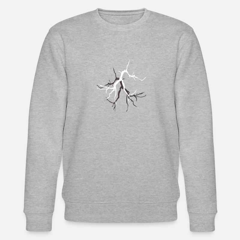 Lightning with Lightning Bolt graphics - Stanley/Stella CHANGER Unisex Organic Sweatshirt - heather grey
