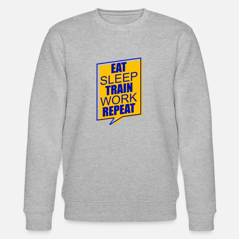 Eating Exercising Sleeping - Stanley/Stella CHANGER Unisex Organic Sweatshirt - heather grey