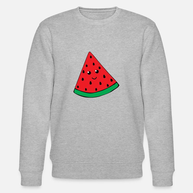Lächelnde Wassermelone - Stanley/Stella Unisex Bio-Sweatshirt CHANGER  - Grau meliert