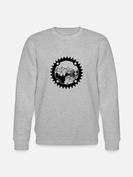 Biker in sprocket (light background) - Stanley/Stella CHANGER Unisex Organic Sweatshirt - heather grey