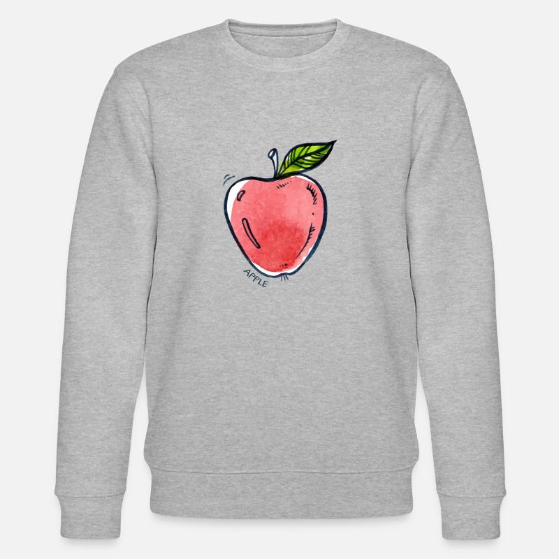 Apfel Obst Frucht Apple Fruit - Stanley/Stella Unisex Bio-Sweatshirt CHANGER  - Grau meliert