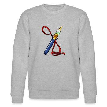 E-Zigarette elektronische Zigarette Raucher - Stanley/Stella Unisex Bio-Sweatshirt CHANGER  - Grau meliert - Vorne - Nik (191cm) & Marisol (170cm)