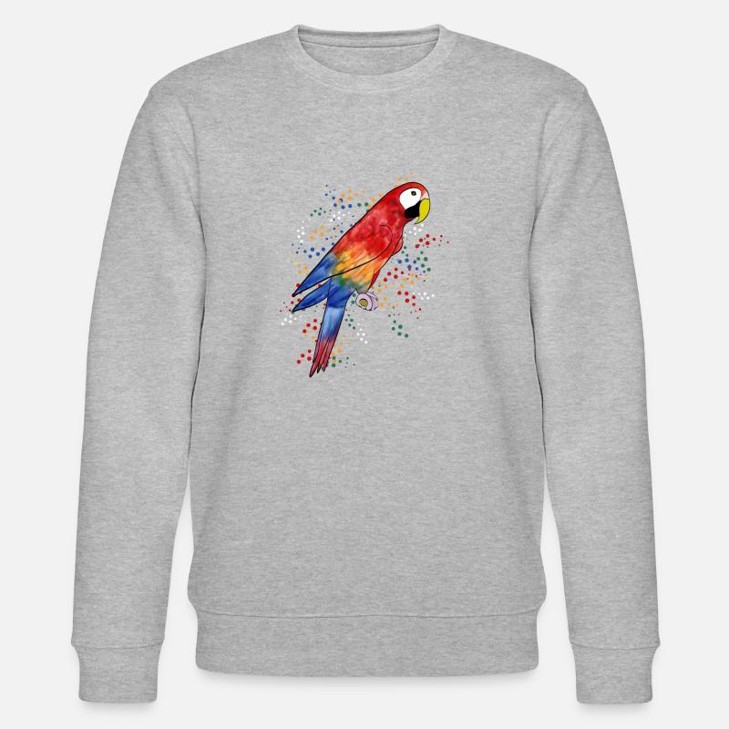 Papagei Ara - Parrot Macaw - Stanley/Stella Unisex Bio-Sweatshirt CHANGER - Grau meliert