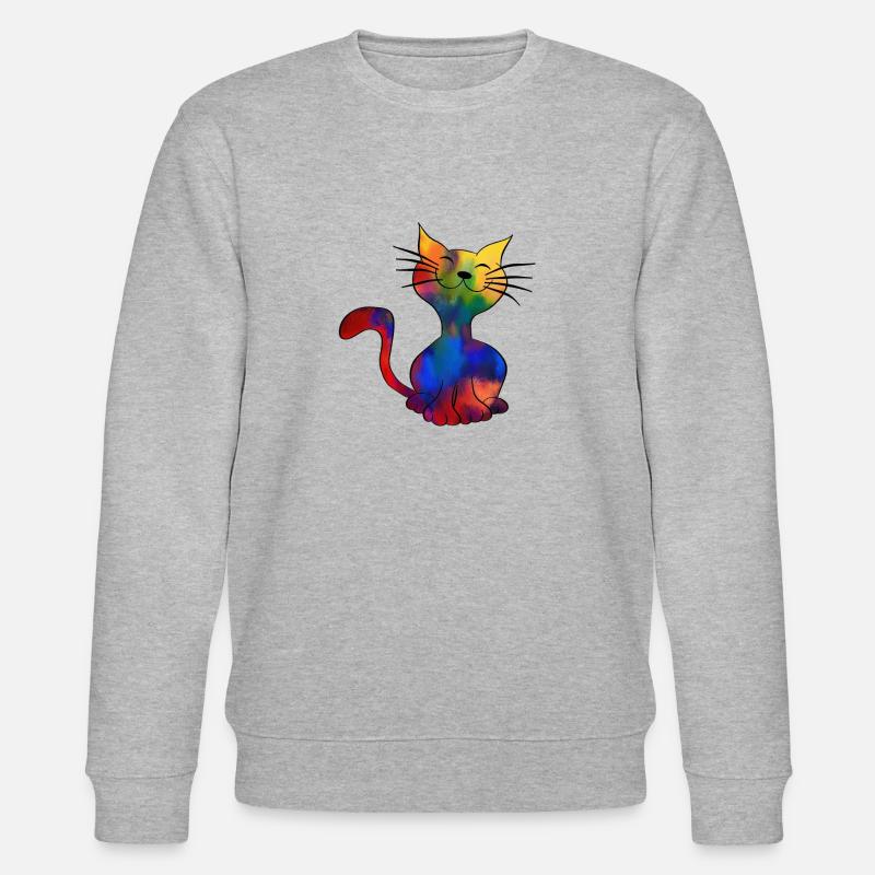 Katze - Stanley/Stella Unisex Bio-Sweatshirt CHANGER  - Grau meliert