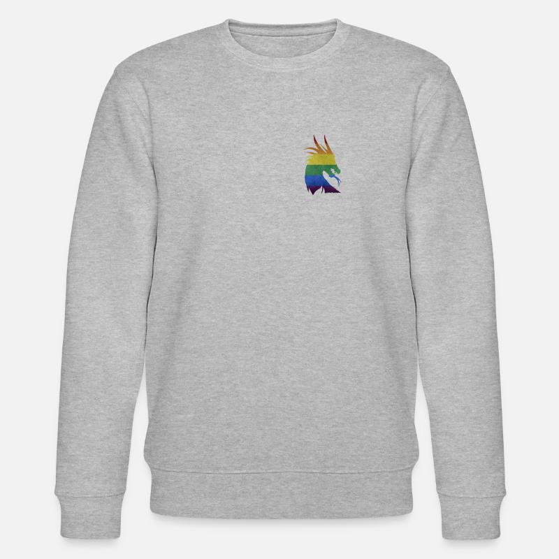 LGBT Regenbogen Drache - Stanley/Stella Unisex Bio-Sweatshirt CHANGER  - Grau meliert