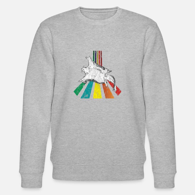 Rainbow flying squiggles distressed look - Stanley/Stella CHANGER Unisex Organic Sweatshirt - heather grey