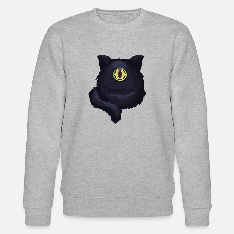 Zyklop Katze gruselig Geschenkidee - Stanley/Stella Unisex Bio-Sweatshirt CHANGER  - Grau meliert