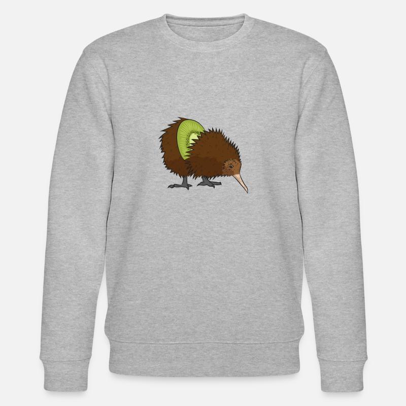 Kiwi - Frucht und Vogel - Stanley/Stella Unisex Bio-Sweatshirt CHANGER - Grau meliert