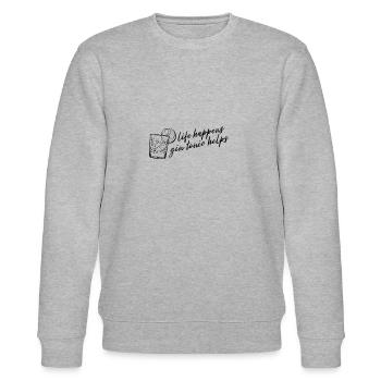 Life Happens - gin tonic helps - Stanley/Stella Unisex Bio-Sweatshirt CHANGER  - Grau meliert - Vorne - Nik (191cm) & Marisol (170cm)