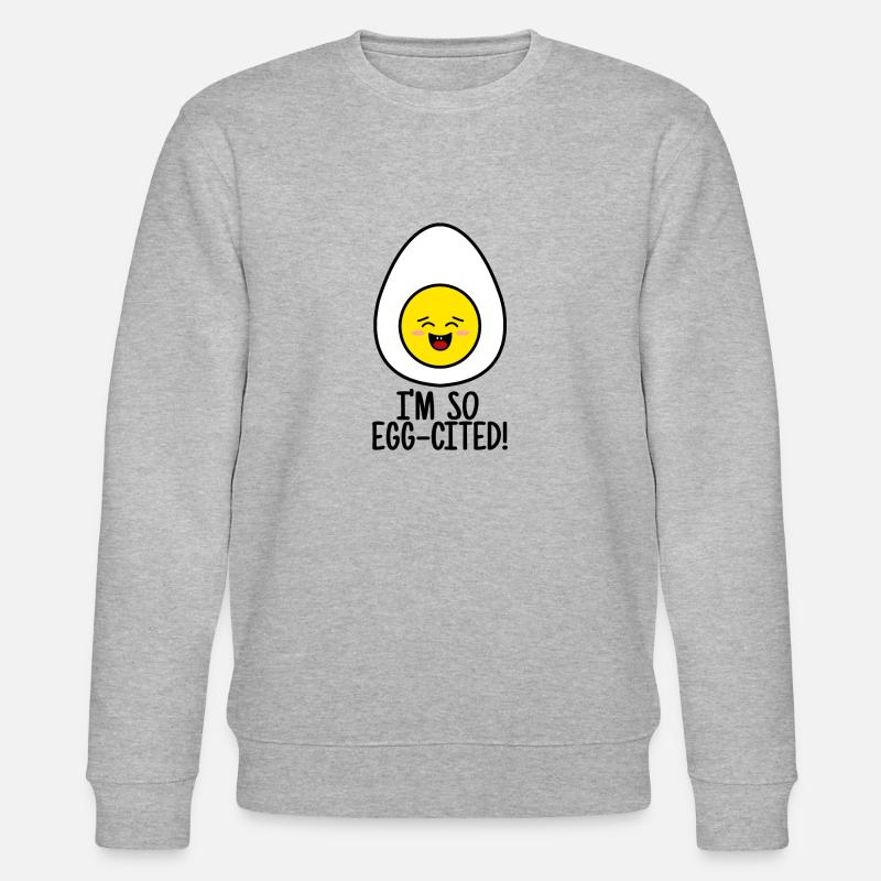 Egg egg-cited - Stanley/Stella CHANGER Unisex Organic Sweatshirt - heather grey