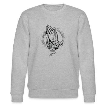 Praying Rosary Beten Betende Hände Rosenkranz Gott - Stanley/Stella Unisex Bio-Sweatshirt CHANGER  - Grau meliert - Vorne - Nik (191cm) & Marisol (170cm)