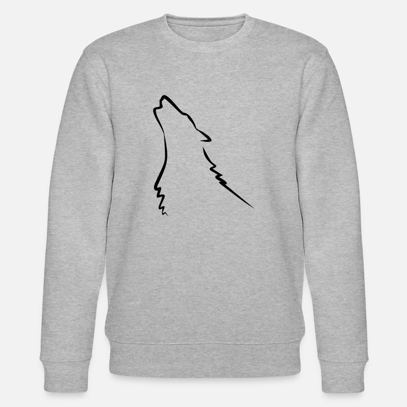 Wolf, Husky - Stanley/Stella CHANGER Unisex Organic Sweatshirt - heather grey
