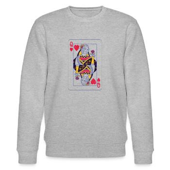 King lady card king queen kart couple love - Stanley/Stella CHANGER Unisex Organic Sweatshirt - heather grey - Front - Nik (191cm) & Marisol (170cm)
